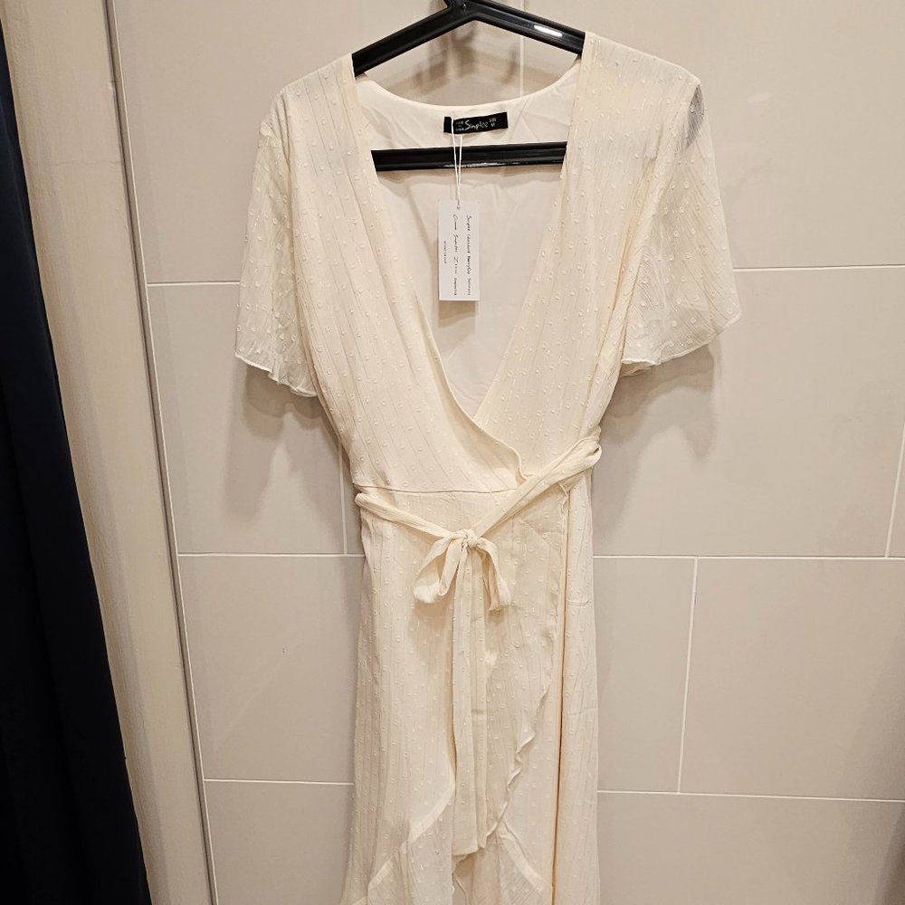 Cream Wrap Dress
